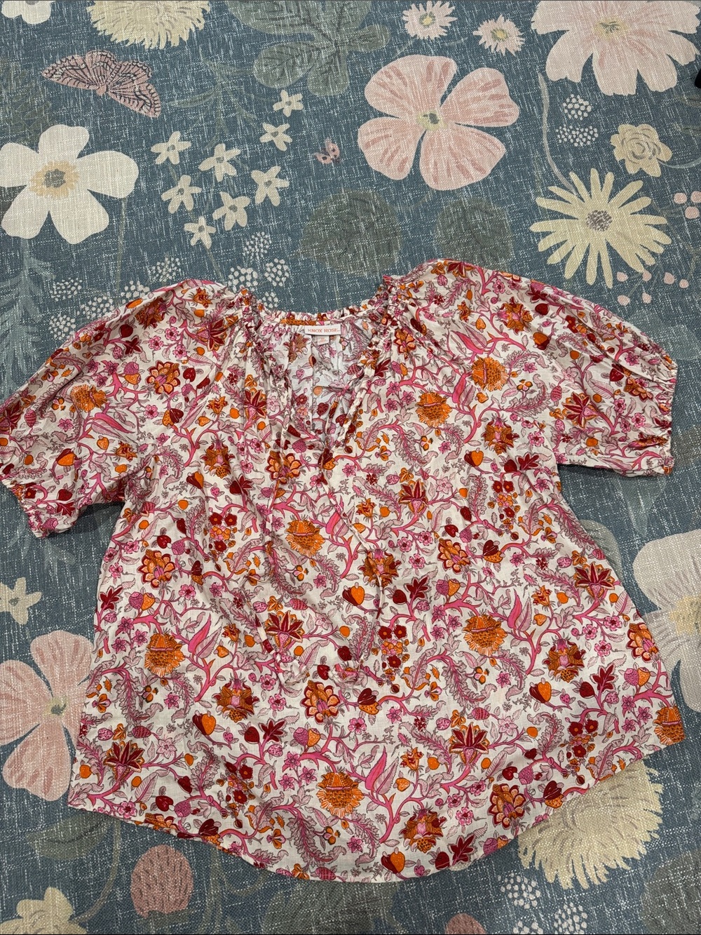 Knox Rose Linen Top Size XXL